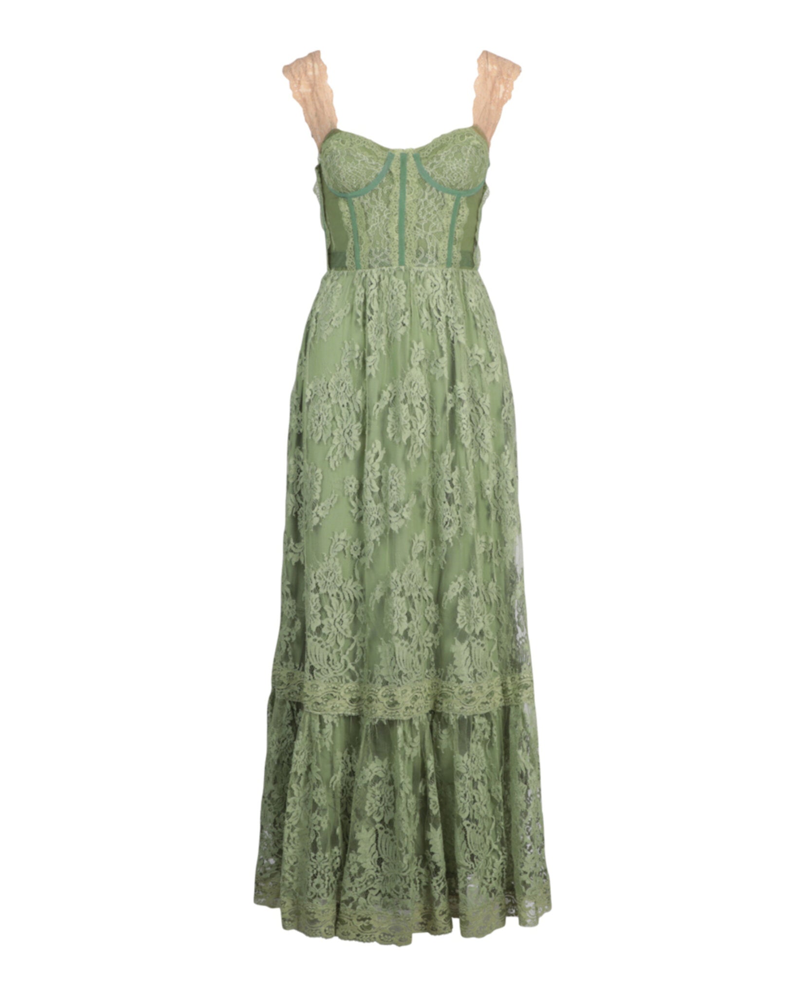 Gucci Womens Sleeveless Lace Corset Tiered Dress
