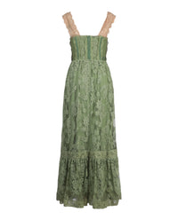 Gucci Womens Sleeveless Lace Corset Tiered Dress