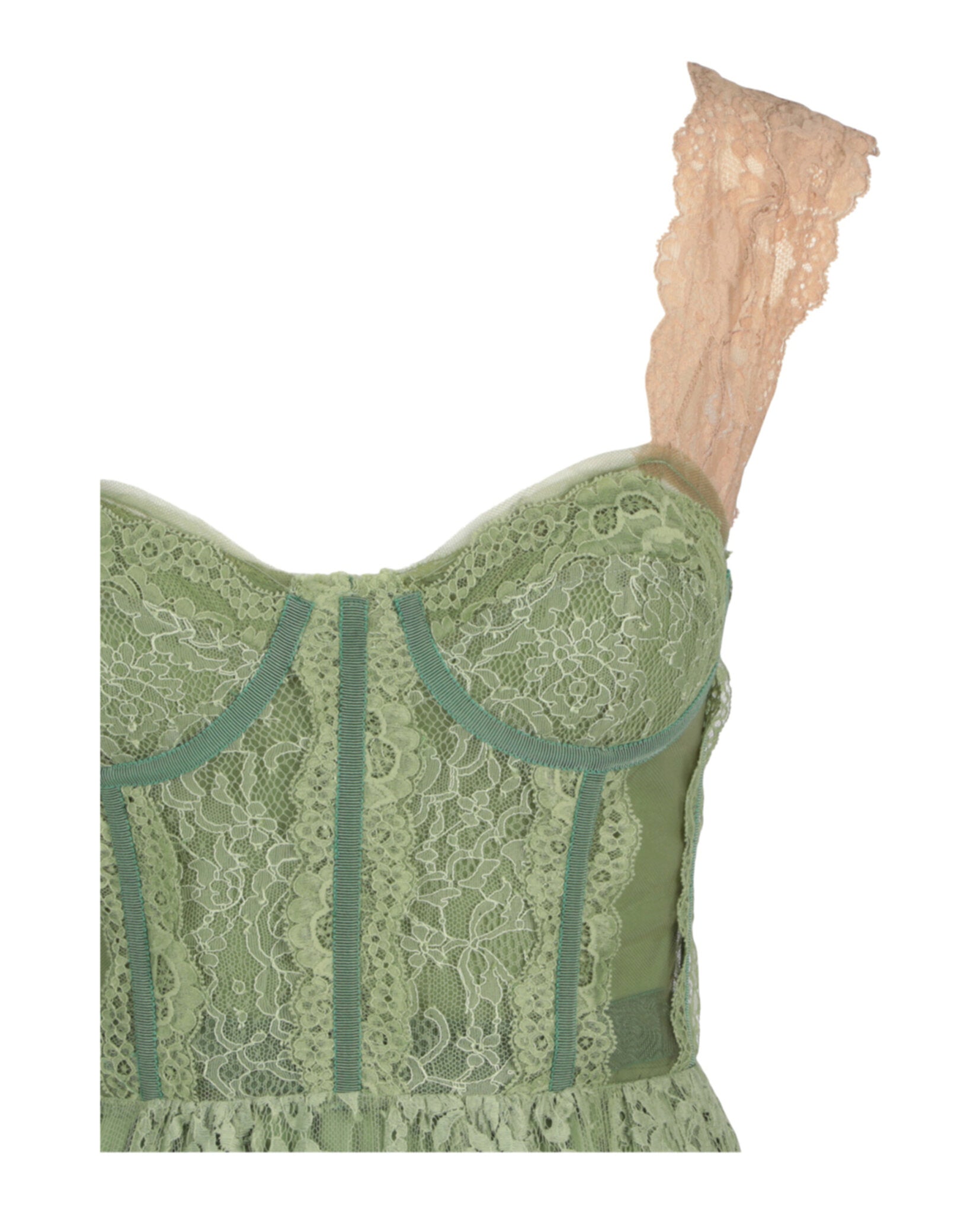 Gucci Womens Sleeveless Lace Corset Tiered Dress