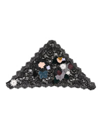 Dolce & Gabbana Dolce & Gabbana Black Lace Floral Applique Cotton Veil Women's Hat