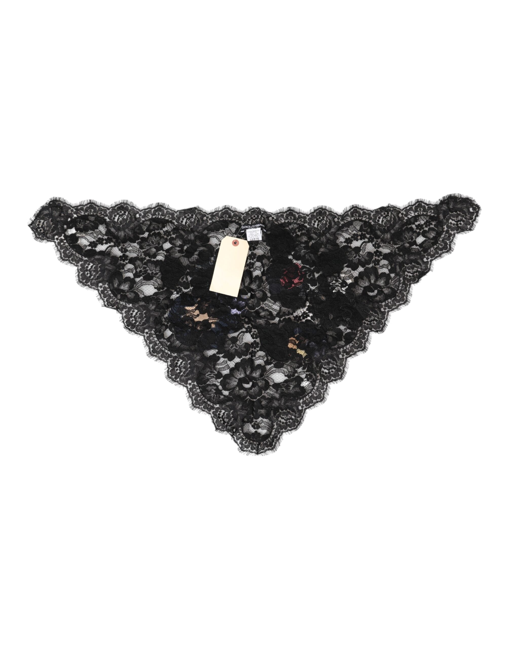 Dolce & Gabbana Dolce & Gabbana Black Lace Floral Applique Cotton Veil Women's Hat