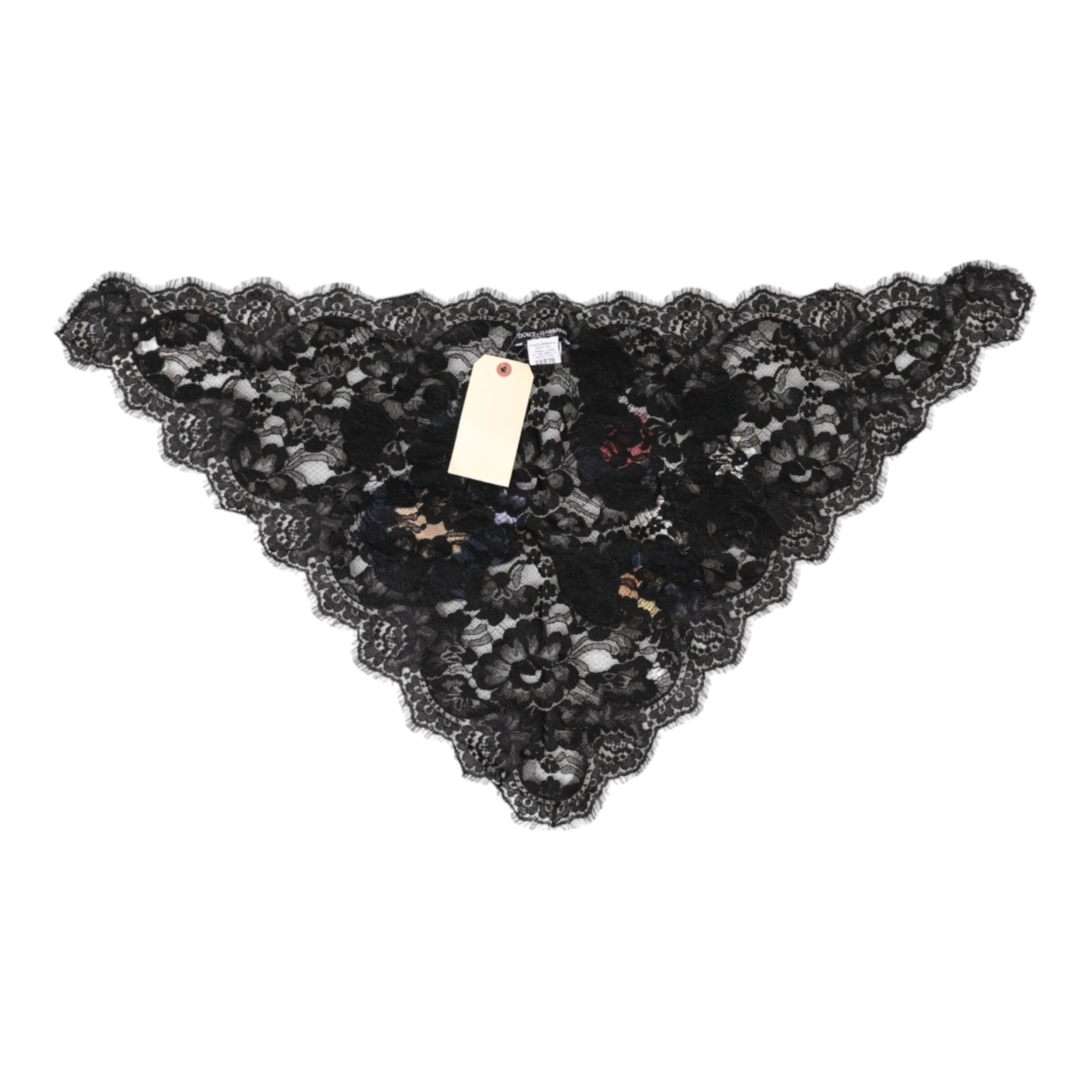 Dolce & Gabbana Dolce & Gabbana Black Lace Floral Applique Cotton Veil Women's Hat