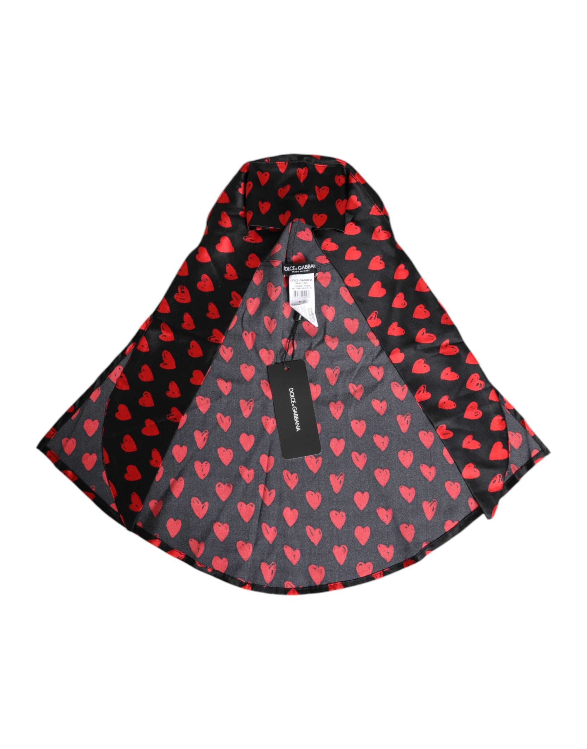 Dolce & Gabbana Black Red Hearts Polyester Women's Hat