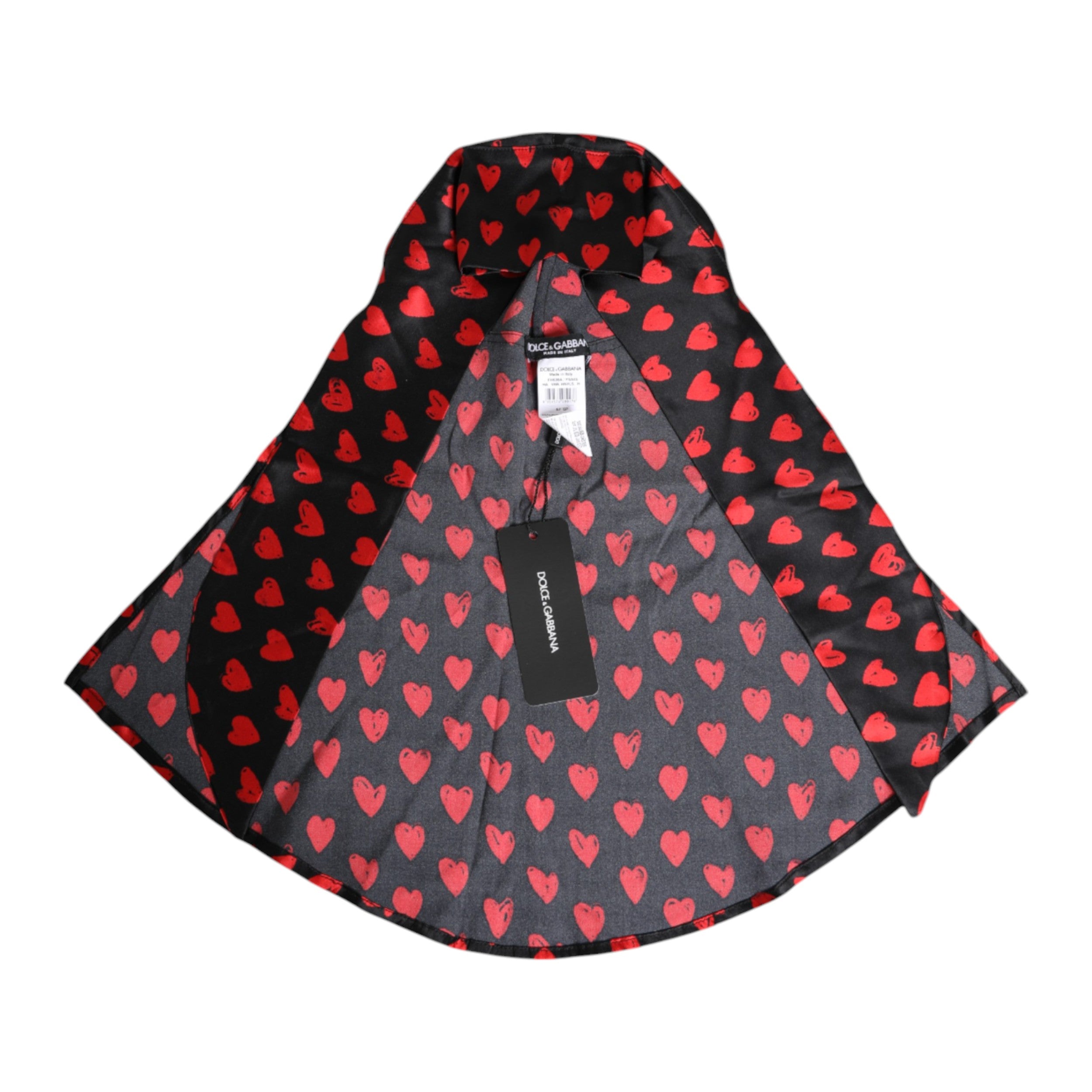 Dolce & Gabbana Black Red Hearts Polyester Women's Hat