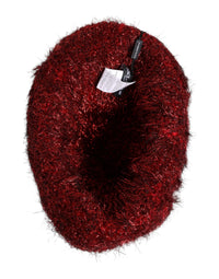 Dolce & Gabbana Red Viscose Tinsel Wide Brim Bucket Women's Hat