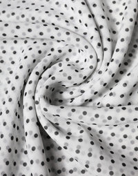 Dolce & Gabbana White Polka Dots Polyester Wrap Shawl Women's Scarf
