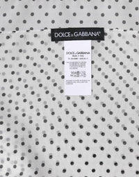 Dolce & Gabbana White Polka Dots Polyester Wrap Shawl Women's Scarf