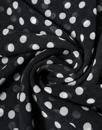 Dolce & Gabbana Black Polka Dots Polyester Wrap Shawl Women's Scarf