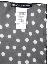 Dolce & Gabbana Black Polka Dots Polyester Wrap Shawl Women's Scarf