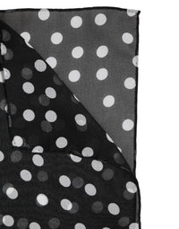 Dolce & Gabbana Black Polka Dots Polyester Wrap Shawl Women's Scarf