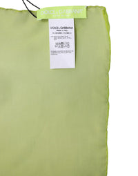 Dolce & Gabbana Green Silk Rectangle Wrap Shawl Neck Warmer Women's Scarf