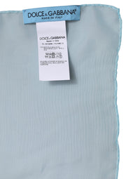 Dolce & Gabbana Light Blue Silk Rectangle Wrap Shawl Women's Scarf