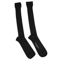 Dolce & Gabbana Black Viscose Logo Over The Calf Men's Socks