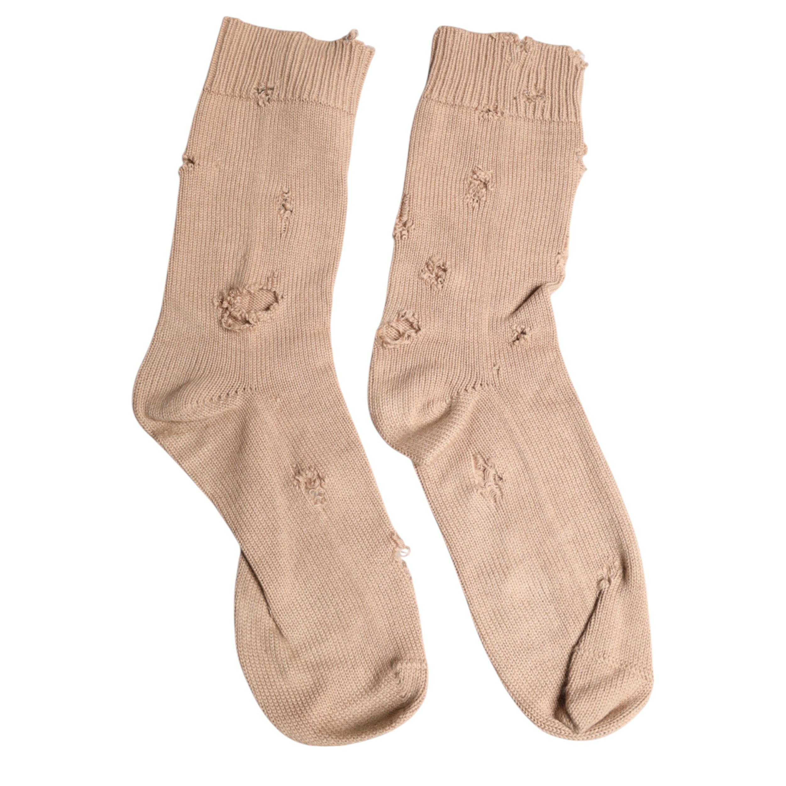 Dolce & Gabbana Beige Solid Stretch Mid Calf Men Men's Socks