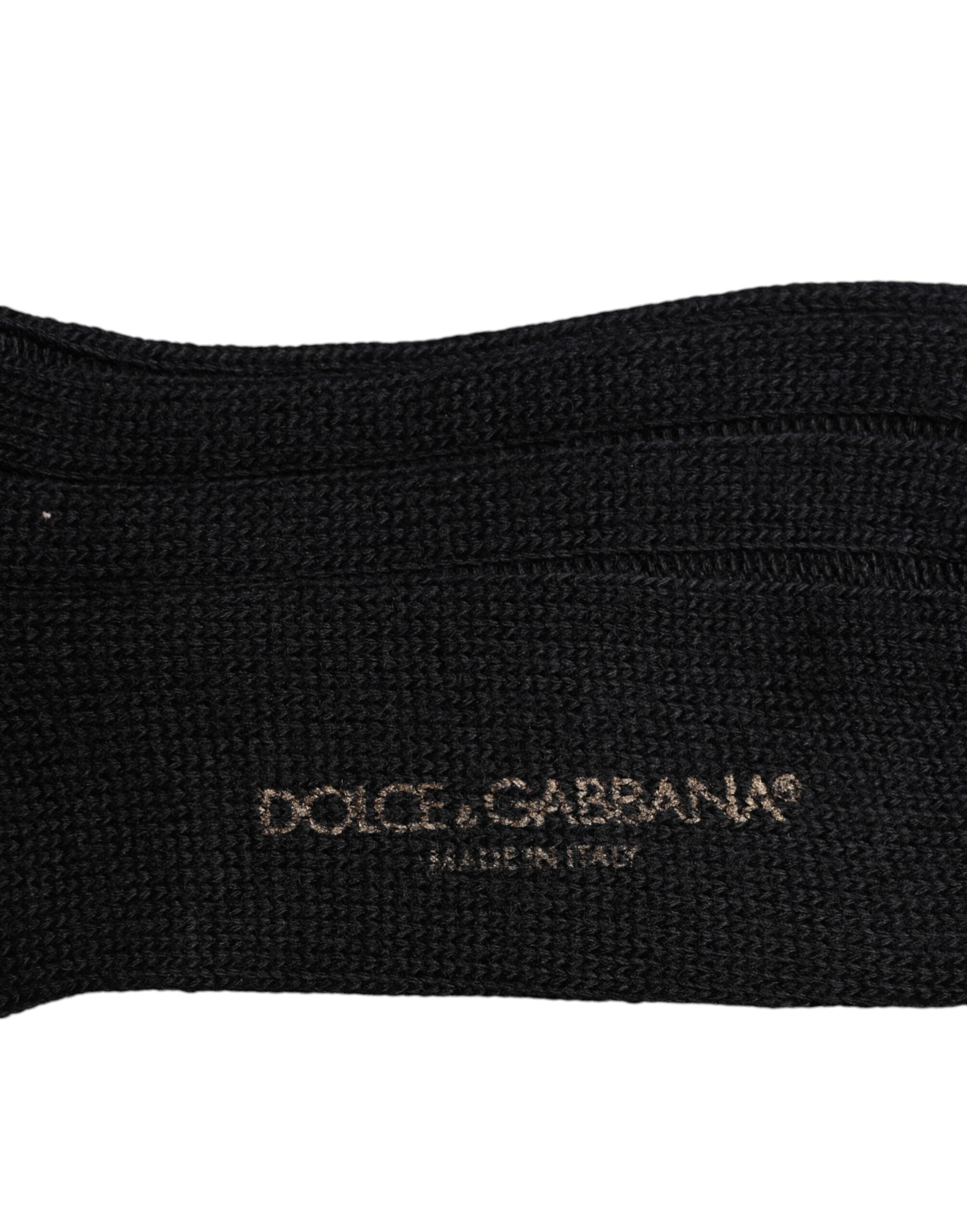 Dolce & Gabbana Black DG Logo Print Over The Calf Men's Socks