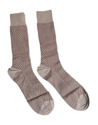 Dolce & Gabbana Brown Solid DG Logo Mid Calf Men Men's Socks