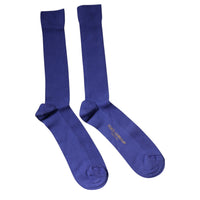 Dolce & Gabbana Purple Cotton Logo Over The Calf Men's Socks