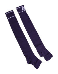 Dolce & Gabbana Purple Cotton DG Logo Print Open Toe Men's Socks