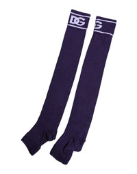 Dolce & Gabbana Purple Cotton DG Logo Print Open Toe Men's Socks