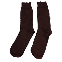 Dolce & Gabbana Dolce & Gabbana Brown Solid Cotton Stretch Mid Calf  Socks