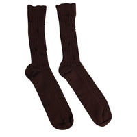 Dolce & Gabbana Dolce & Gabbana Brown Cotton Stretch Over The Calf  Socks