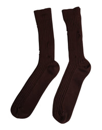 Dolce & Gabbana Dolce & Gabbana Brown Cotton Stretch Over The Calf  Socks