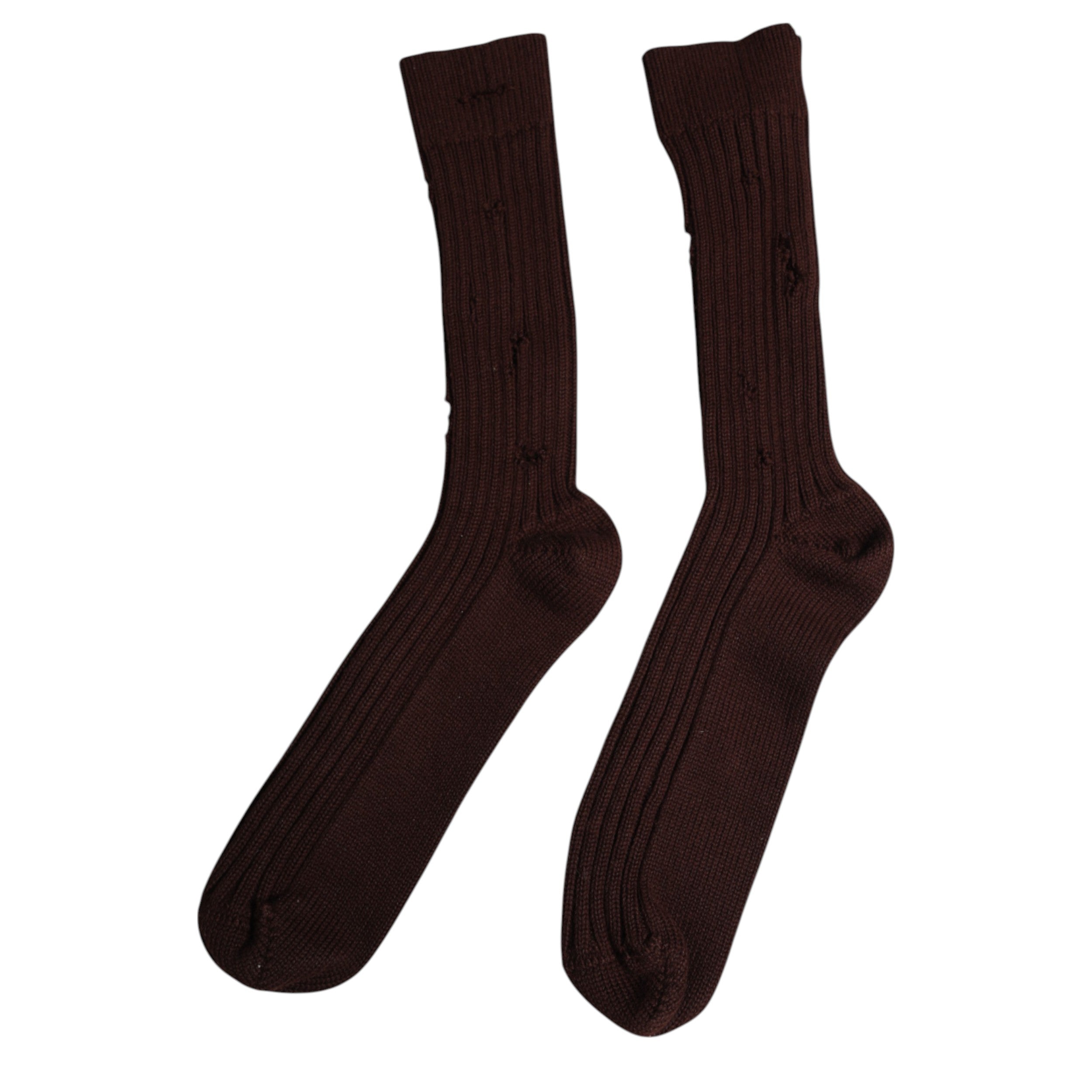 Dolce & Gabbana Dolce & Gabbana Brown Cotton Stretch Over The Calf  Socks