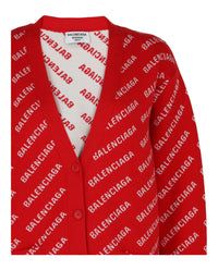 Balenciaga Balenciaga Womens Mini Allover Logo Cardigan