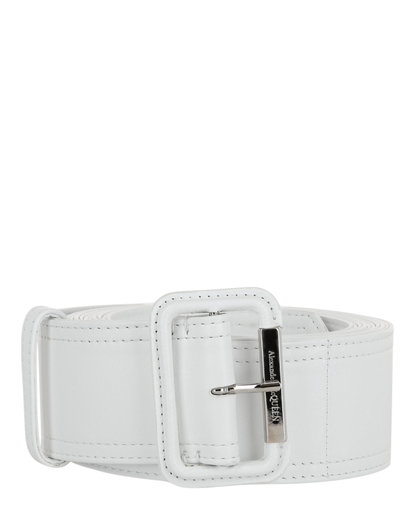 Alexander McQueen Womens Extra Long Trench Belt 36 White