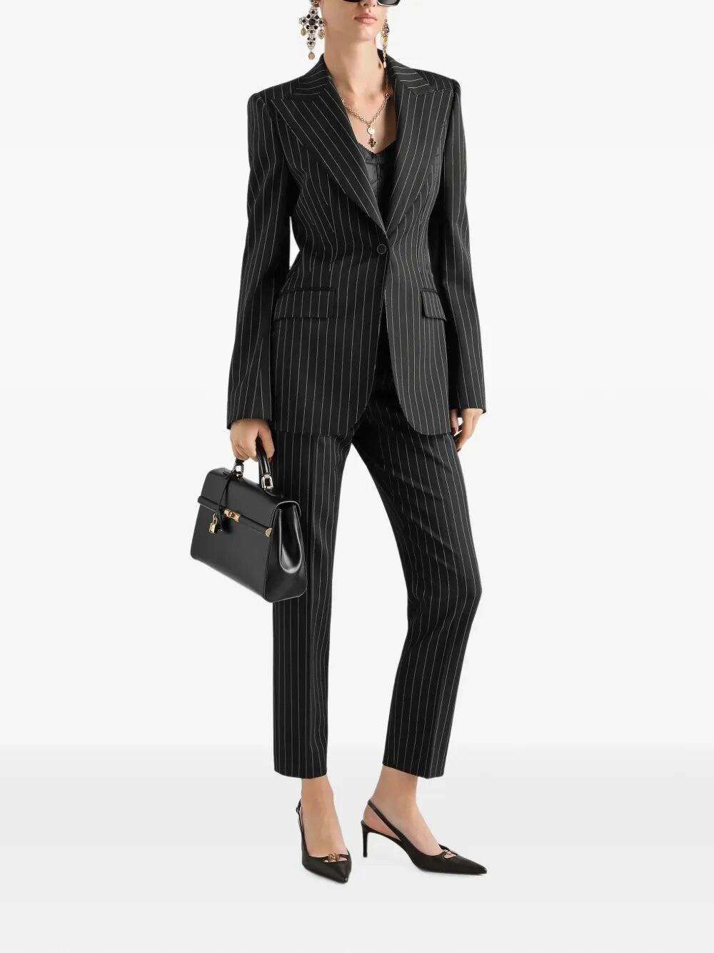 Dolce & Gabbana Women Turlington Single-Breasted Jacket In Pinstripe Wool