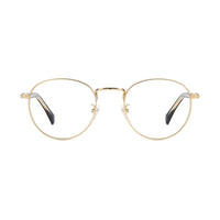 David Beckham David Beckham Eyeglasses Round Full Rim, Gold/Black Frame and Clear Demo Lenses Lens DB11270RHL00