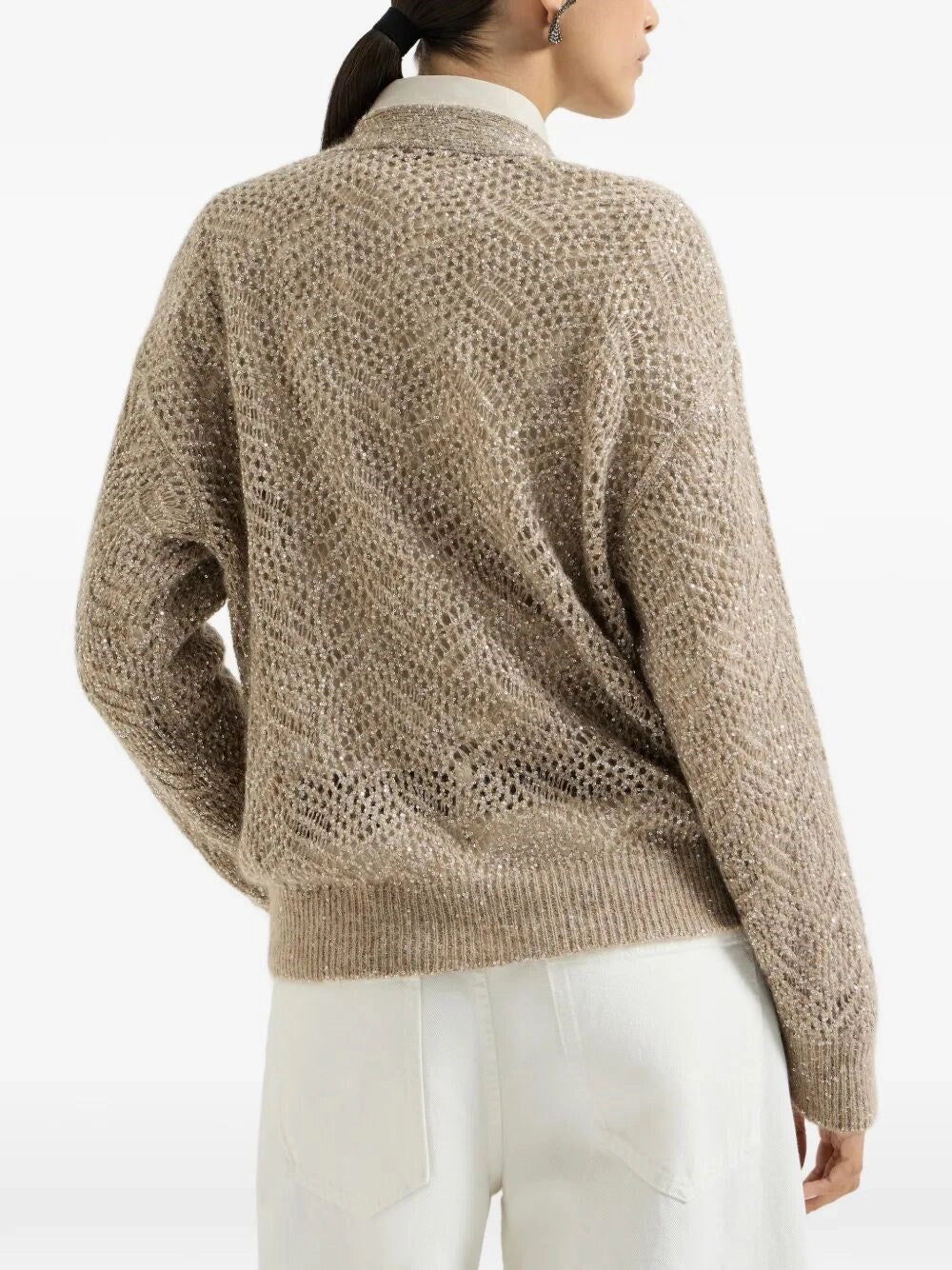 Brunello cucinelli Brunello Cucinelli Women Cardigan Dazzling Abstract Leaf