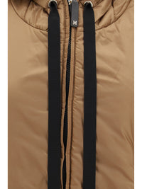 Max Mara The Cube Women Hooded Padded Vest In Water Repellent Canvas