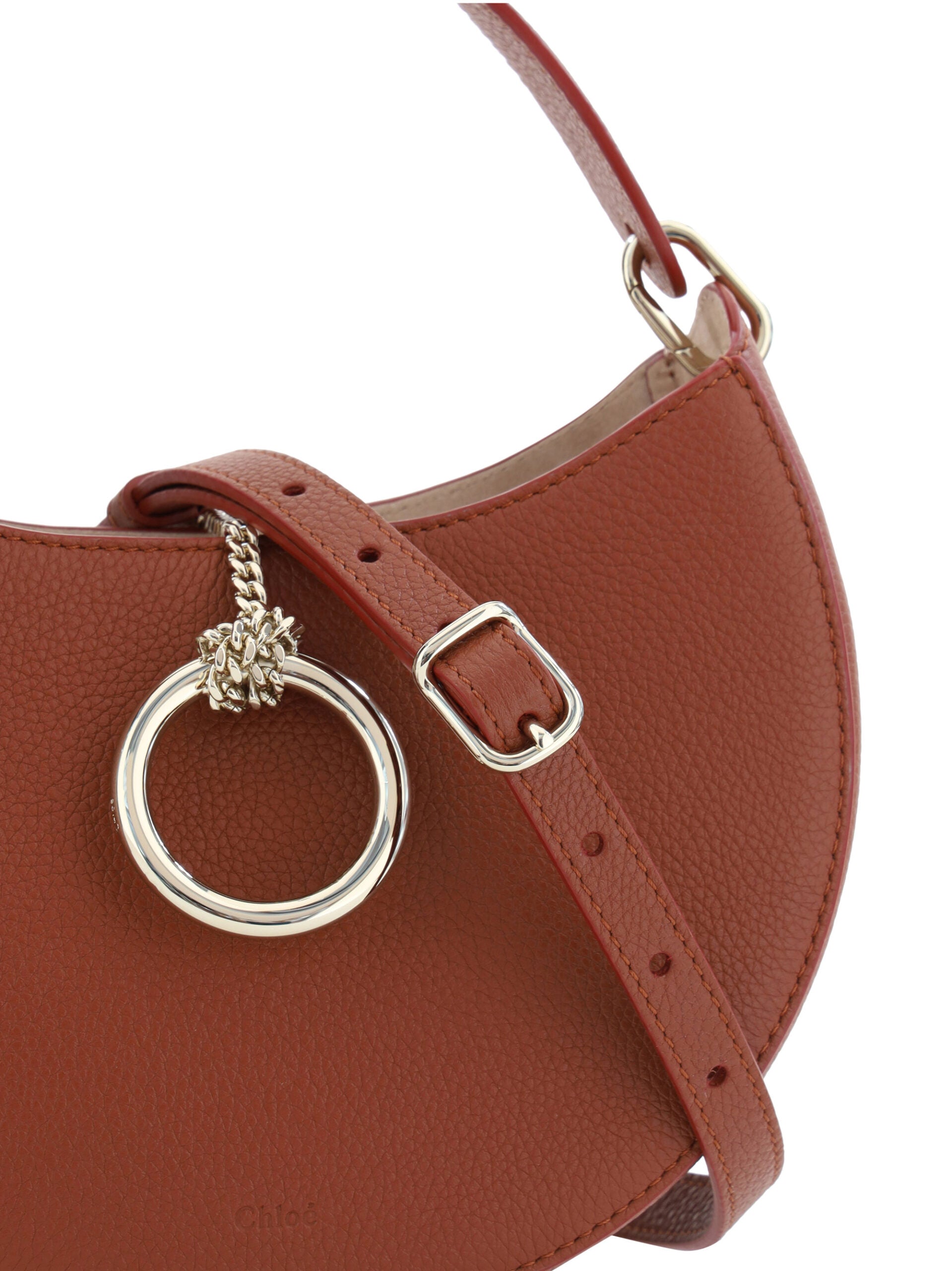 Chloé Sepia Brown Small Arlène Leather Shoulder Women's Bag