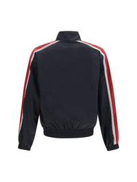 Versace Men Nylon Blouson Jacket With Embroidered Logo