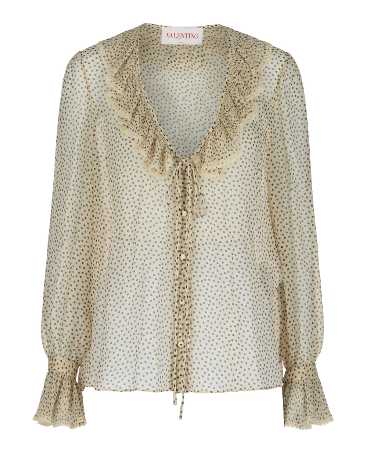 Valentino Valentino Womens Polka Dot Silk-Chiffon Blouse
