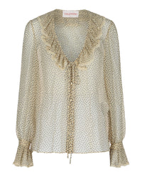 Valentino Valentino Womens Polka Dot Silk-Chiffon Blouse