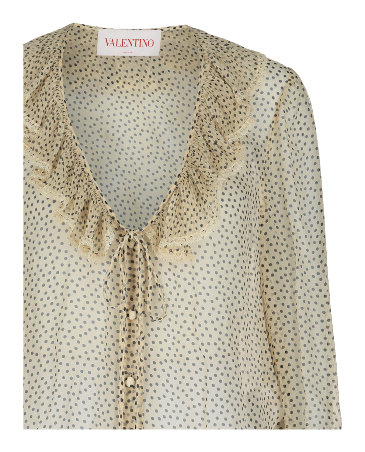 Valentino Valentino Womens Polka Dot Silk-Chiffon Blouse