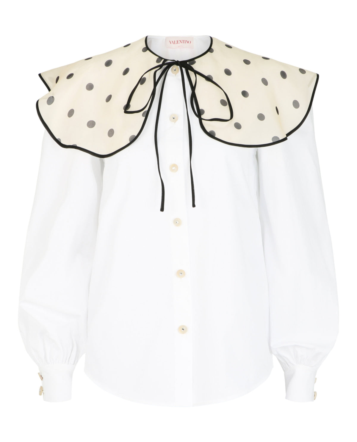 Valentino Womens Chiffon Collar Button-Front Shirt