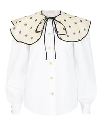 Valentino Womens Chiffon Collar Button-Front Shirt