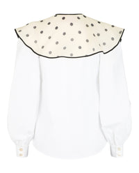 Valentino Womens Chiffon Collar Button-Front Shirt