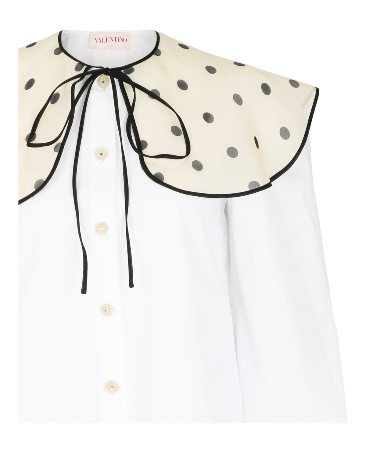 Valentino Womens Chiffon Collar Button-Front Shirt