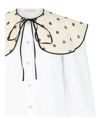 Valentino Womens Chiffon Collar Button-Front Shirt