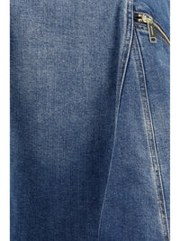 SELF-PORTRAIT Self-Portrait Women Denim Flared Mini Dress