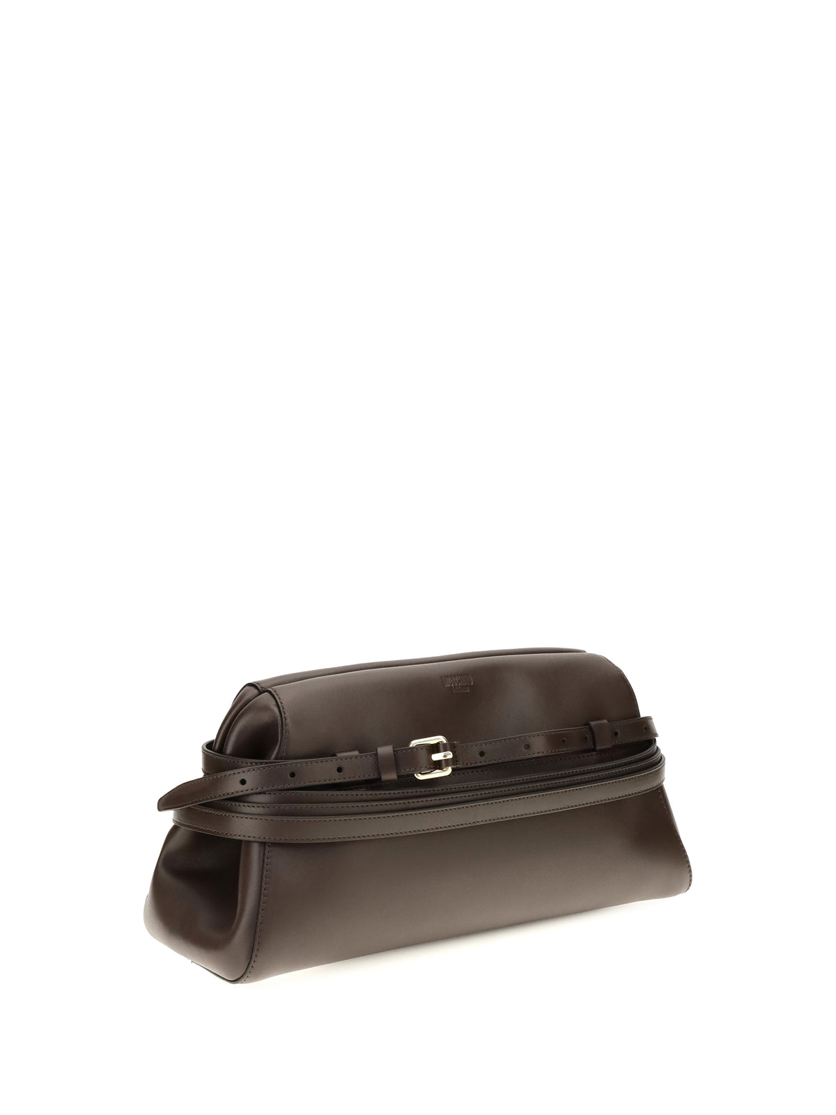 Moschino Women Leather Clutch With Buckle Detail