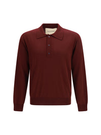 Valentino Men Wool Polo With Vlogo Embroidery
