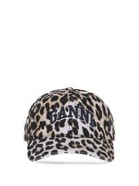 Ganni Women Leopard Baseball Hat