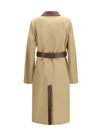 Jacob Cohen Women Reversible Cotton Gabardine And Cashmere Pied-De-Poule Trench Coat
