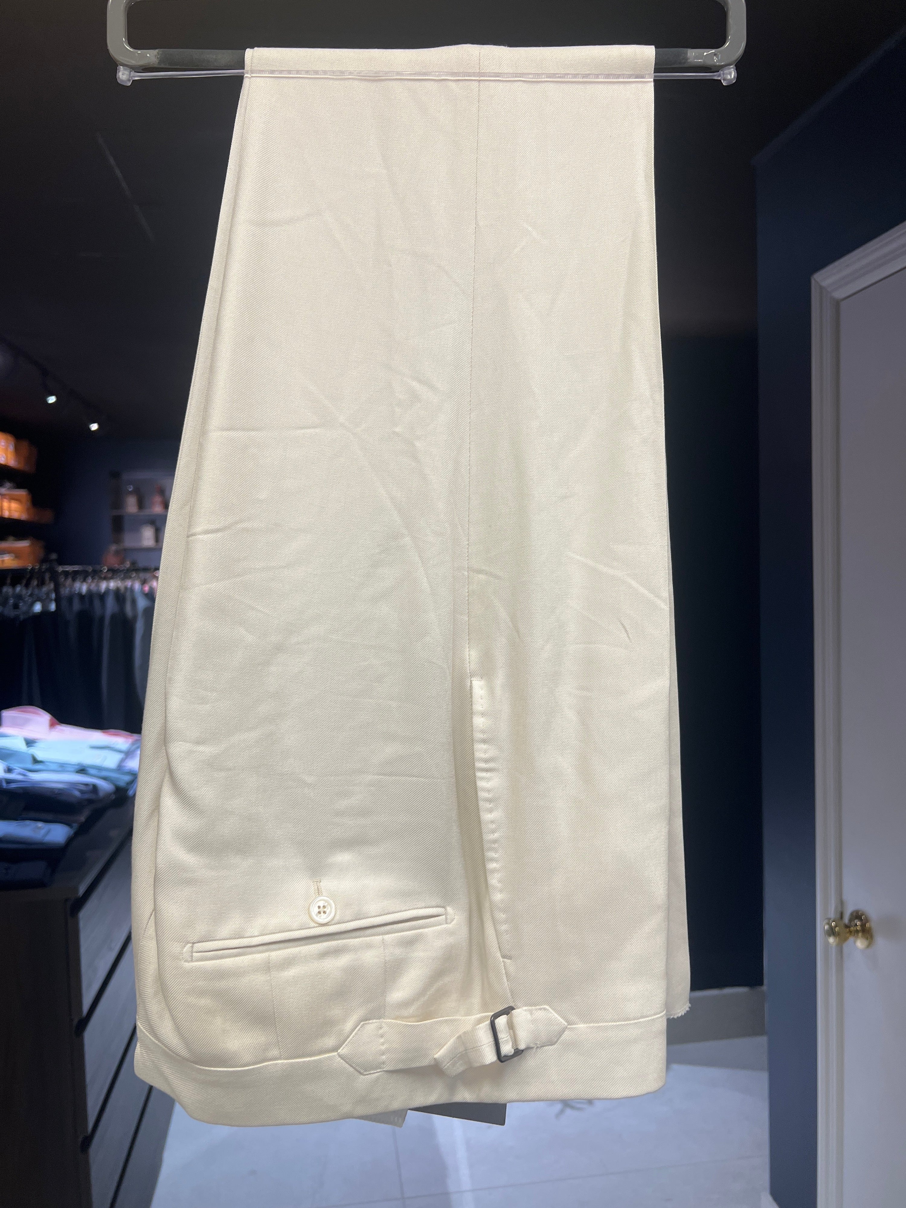 Tom Ford Men's Off-white 50% Rayon Viscose & 50% Silk Pants