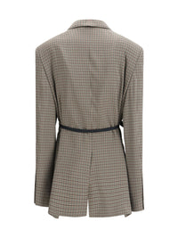 Balenciaga Women Single-Breasted Vichy Jacket